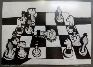 2 Ogólnopolska Wystawa Pokonkursowa "Królewska gra w szachy" 2021. Amelia Janczarska. Zdjęcie - Robert Korpalski.
