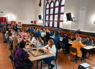 Mistrzostwa Polski Kobiet w szachach szybkich w Centrum Kreatywności Talent we Wrocławiu 16.12.2023. Zdjęcie - Robert Korpalski.