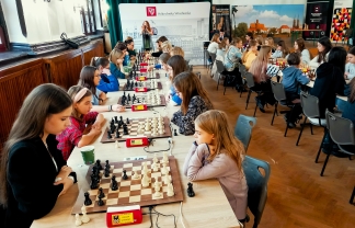Mistrzostwa Polski Kobiet w szachach szybkich w Centrum Kreatywności Talent we Wrocławiu 16.12.2023. Zdjęcie - Robert Korpalski.
