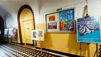 Wystawa Konkursu Plastycznego Magia Szachów 2023 w Centrum Kreatywności Talent we Wrocławiu. Zdjęcie, 7.02.2024 - Robert Korpalski.