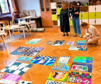 Obrady Jury Konkursu Plastycznego Magia Szachów 2024. CK Talent we Wrocławiu, 9.10.2024.