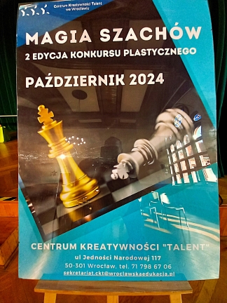 2 edycja Konkursu Plastycznego Magia Szachów 2024. Wystawa prac w Centrum Kreatywności Talent we Wrocławiu. Zdjęcie - Robert Korpalski.